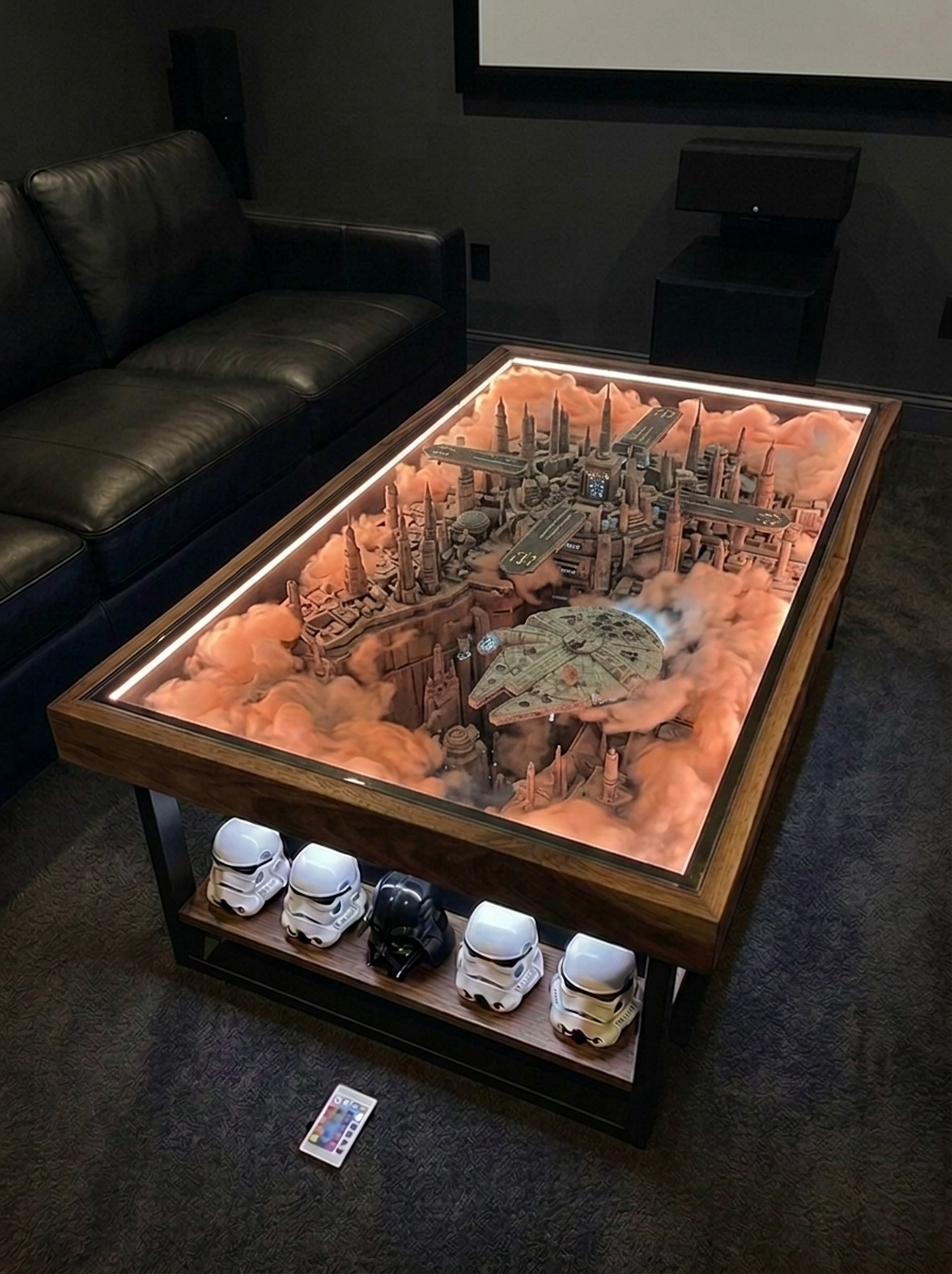 The Force Table light-up galaxy coffee table